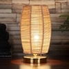 Toby Dholak Bamboo table lamp with Gold Wood Base