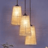 Gage Beige Bamboo Cluster Hanging Light