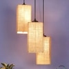 Reed Beige Natural Fiber Cluster Hanging Light