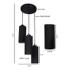 Milan Black Fabric Cluster Hanging Light