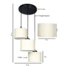 Trevor Off White Fabric Cluster Hanging Light