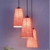 Dalton Pink Natural Fiber Cluster Hanging Light