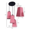 Dalton Pink Natural Fiber Cluster Hanging Light