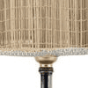 Sadra Beige Bamboo Shade Table Lamp with Natural Wooden Base