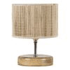 Sadra Beige Bamboo Shade Table Lamp with Natural Wooden Base