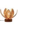 Gladwyn Beige Bamboo Shade Table Lamp with Natural Wooden Base