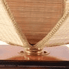 Neuman Beige Bamboo Shade Table Lamp with Brown Wooden Base