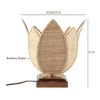 Erwin Beige Bamboo Shade Table Lamp with Brown Wooden Base