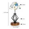 Joy Multicolor cotton Table lamp with Wood & Iron Base