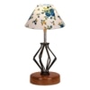 Joy Multicolor cotton Table lamp with Wood & Iron Base
