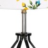 Joy Multicolor cotton Table lamp with Wood & Iron Base
