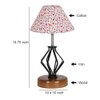 Esme Multicolor cotton Table lamp with Wood & Iron Base