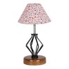 Esme Multicolor cotton Table lamp with Wood & Iron Base