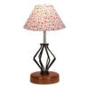Esme Multicolor cotton Table lamp with Wood & Iron Base