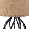 Ethelwyn Beige Natural Fiber Shade Table Lamp with Black Iron Base