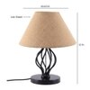 Ethelwyn Beige Natural Fiber Shade Table Lamp with Black Iron Base