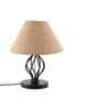 Ethelwyn Beige Natural Fiber Shade Table Lamp with Black Iron Base