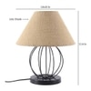 Snow Beige Natural Fiber Shade Table Lamp with Black Iron Base