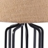 Wolcott Beige Fabric Shade Table Lamp with Black Iron Base