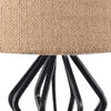 Rubie Beige Fabric Shade Table Lamp with Black Iron Base