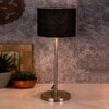 Jones Black Fabric Shade Table Lamp with Steel Steel Base