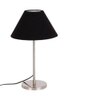 Jovanni Black Fabric Shade Table Lamp with Steel Steel Base