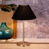 Jovanni Black Fabric Shade Table Lamp with Steel Steel Base
