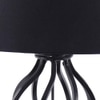 Maidie Black Fabric Shade Table Lamp with Black Iron Base