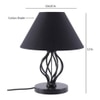 Maidie Black Fabric Shade Table Lamp with Black Iron Base