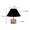 Alice Black Fabric Shade Table Lamp with Natural Wooden Base