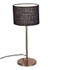 Hakeem Blue Natural Fiber Shade Table Lamp with Steel Steel Base