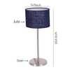 Hakeem Blue Natural Fiber Shade Table Lamp with Steel Steel Base