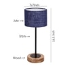 Marlon Blue Natural Fiber Shade Table Lamp with Natural Wood & Iron Base