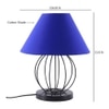 Patton Blue Fabric Shade Table Lamp with Black Iron Base