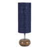 Penelope Blue Natural Fiber Shade Table Lamp with Natural Wooden Base