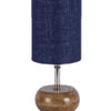 Penelope Blue Natural Fiber Shade Table Lamp with Natural Wooden Base
