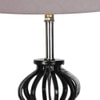 Gracelyn Grey cotton Table lamp with Wood & Iron Base