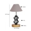 Gracelyn Grey cotton Table lamp with Wood & Iron Base