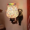 Austin Antique Metal Wall Lamp with Multicolor Mosaic Glass