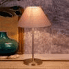 Foster Grey Fabric Shade Table Lamp with Steel Steel Base