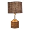 Gwendolyn Grey Natural Fiber Shade Table Lamp with Natural Wooden Base