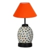 Maren Orange cotton Glass Table lamp with Iron Base