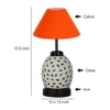 Maren Orange cotton Glass Table lamp with Iron Base