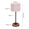 Harris Multicolour Fabric Shade Table Lamp with Natural Wood & Iron Base