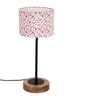 Harris Multicolour Fabric Shade Table Lamp with Natural Wood & Iron Base