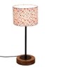 Harris Multicolour Fabric Shade Table Lamp with Natural Wood & Iron Base