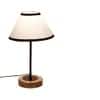 Kalel Multicolour Fabric Shade Table Lamp with Natural Wood & Iron Base