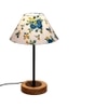 Ephraim Multicolour Fabric Shade Table Lamp with Natural Wood & Iron Base