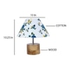 Christina Multicolour Fabric Shade Table Lamp with Natural Wooden Base