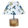 Christina Multicolour Fabric Shade Table Lamp with Natural Wooden Base